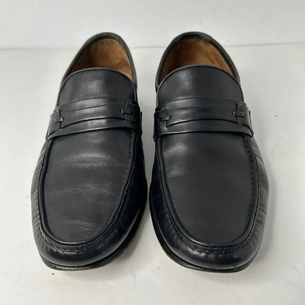 Allen Edmonds‎ MODENA Black Leather Dress Men's 7 D Shoe Loafer Italy EUC